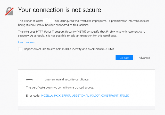 Your connection is not secure.